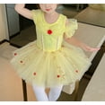 thumbnail image 4 of ATAIKU 3-9Y Kids Girls Princess Ballet Dress Off-shoulder Leotards Skirted Tutu Dancewear Halloween Christmas Party Dress, 4 of 6