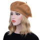 thumbnail image 3 of Boina de lana, gorro cálido de invierno de estilo francés de color sólido para mujer, gorro de pintor de lana retro de otoño e invierno, boina para mujer que combina con todo, 3 of 8