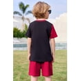 thumbnail image 7 of Arshiner Toddler Boy Summer Clothes Outfits Kids Colorblock Short Sleeve T-shirt Shorts Set, 7 of 7