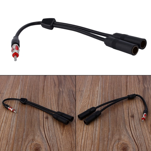 Antenna Extension Cable, Portable Breakproof 2 Female To 1 Male Antenna Adaptor Better Sound Transfer For Automobile
