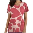 thumbnail image 2 of TIMIFIS Blouse d'Uniforme de Travail pour Femmes, Manches Courtes, Col en V, avec Poches, 2 of 5