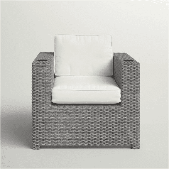 JERFIT Outdoor Patio Lounge Chair with Cushions, Fully Assembled Modern Wicker Recliner for Garden, Pool & Deck, Grey