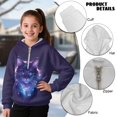 thumbnail image 6 of Pzuqiu Cat Girls Sweaters Comfortable Warm Girls Sweatshirts Size 4-5 Stretchy Casual Hooded Sweatshirt Kids Soft Fall Outerwear Versatile for Kids and Toddlers, 6 of 7