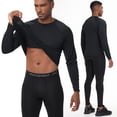 thumbnail image 5 of QPNGRP Men's 3 Pack Dry Fit Long Sleeve Athletic Shirts Workout Running Shirts Black 2XL, 5 of 9