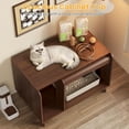 thumbnail image 4 of Litter Box Enclosure with Sliding Door, Modern Indoor  House Furniture for Living Room, Walnut, 4 of 6