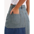 thumbnail image 5 of DARING DIVA Women's Raw Hem Midi Jean Skirts with Slit Large Blue, 5 of 7