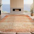 thumbnail image 2 of Design&I 6'x9' Washable Area Rug Sleek Flatweave Pet Friendly Orange Burnt Vintage Spotted Abstract Retro Border Faded Tone for Queen Size Bedroom, Under Bed, 2 of 7