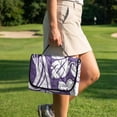 thumbnail image 4 of Xixirimido Golf Cart Seat Covers, Foldable Golf Cart Seat Towel Blanket with 4 Pockets Fits for EZGO Yamaha Club Car & More 2 Person Seats Golf Carts, Hibiscus Flower Purple, 4 of 8