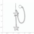 thumbnail image 2 of 925 Sterling Silver Polished Post Rhodium Plated Dangle Sparkle Cut Love Heart Earlobe Cuff Earrings Measures 61x13mm Wi, 2 of 2