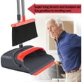 thumbnail image 2 of Upgrade Broom and Dustpan Set, TAIMASI Broom with Dustpan Combo with 52" Long Adjustable Handle, Ideal for Indoor Outdoor Garage Kitchen Room Office Lobby Use (Black&Red), 2 of 7