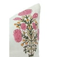 thumbnail image 4 of Fabdivine Off White Linen Hand Block Print Outdoor Throw Cushion Cover , 18"X18", Pink, 4 of 4