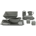 thumbnail image 5 of 10 Strawberry Street Nova Square 40 Piece Stoneware Dinnerware Set, Gray, 5 of 12