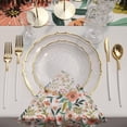 thumbnail image 7 of Exquisite Clear with Gold Petal Disposable Plastic Plates Combo Pack, 80 Count – 10.25" Dinner Plates & 7.5" Salad Plates, 7 of 7