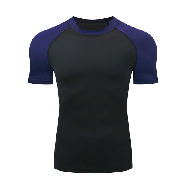 Mens Calcetines para Deportes Alto Elástico Cuello Redondo Manga Larga Camiseta de Fitness, Camisetas Casuales para Hombre para Correr Entrenamiento de Yoga