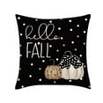 thumbnail image 2 of HomeKingdee Fall Hello Pumpkin Leaves Throw Pillow Covers, Autumn Thanksgiving Harvest Polka Dot Black Decorations for Sofa Couch, 2 of 6