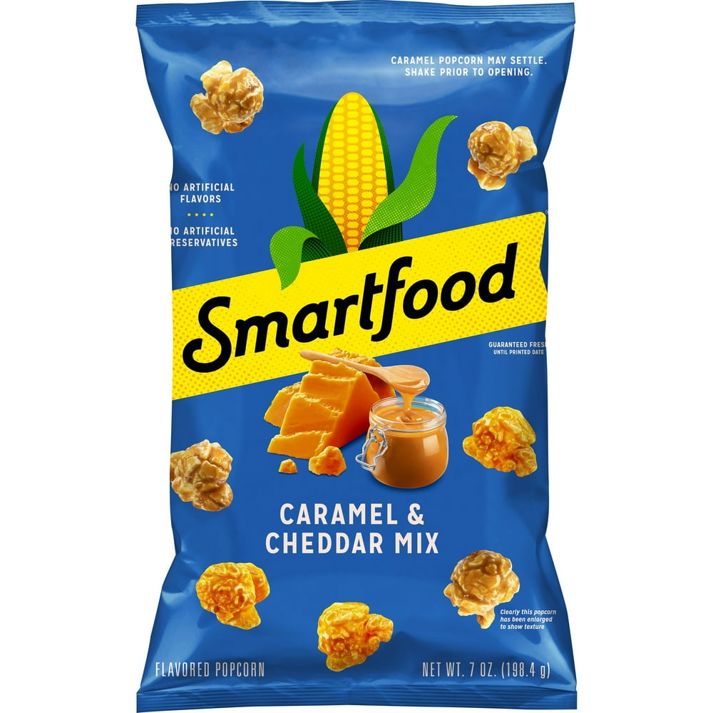 Smartfood Caramel & Cheddar Mix Flavored Popcorn, 7 oz Bag Walmart