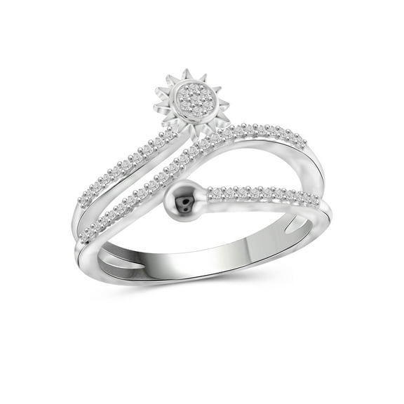 JewelersClub Stackable Diamond Rings for Women – 1/4 Carat White Diamond Ring Jewelry– 0.925 Sterling Silver Stackable Bands for Women –– Stackable Ring Set by JewelersClub