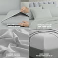 thumbnail image 3 of Swift Home 6-Piece Soft Lightweight Light Gray Microfiber Sheet Set with Extra Pillowcases, King, 3 of 5