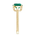 thumbnail image 3 of Cushion Cut Lab Created Emerald Solitaire Ring with Diamond for Women (2 Carat), 18K Yellow Gold, US 7.00, 3 of 8
