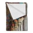 thumbnail image 2 of Pillar Soft Flannel Fleece Throw Blanket, Theme Inside of Old Meenakshi Building in South Asia Digital Image Print, Cozy Plush for Indoor and Outdoor Use, 50" x 60", Pale Grey, by Ambesonne, 2 of 5