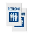 thumbnail image 4 of A-frame Sidewalk Restroom 24" x 36" Double Sided A-Frame Sidewalk Sign, Includes 2 Installed Vinyl Decals | Foldable Portable White Signicade Sandwich Board Signs, 4 of 5