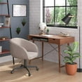 thumbnail image 5 of Pemberly Row Modern Boucle Swivel Rolling Task Chair in Gray, 5 of 7