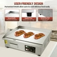 thumbnail image 4 of Jacgood 22" Electric Countertop Flat Top Griddle 110V 1600W Commercial Electric Griddle Non-Stick Restaurant Teppanyaki Grill Stainless Steel Adjustable Temperature Control, 4 of 9