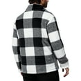thumbnail image 4 of Tops for Men Plaid Lapel Jackets Long Sleeved Casual Checkered Long Sleeved Turdown Collar Coats Mens Coats Black L, 4 of 6