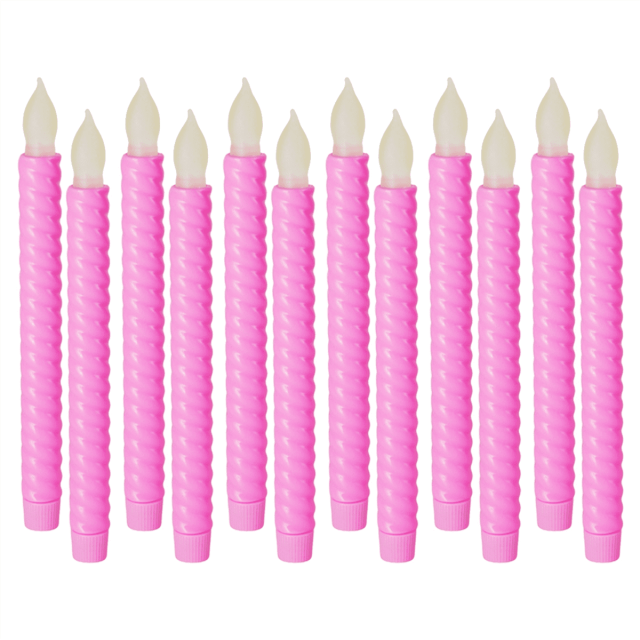 Velas electrónicas LED con luces largas de color amarillo con simulación de destellos, velas de poste largo, luces decorativas para cumpleaños y bodas.