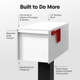 thumbnail image 4 of Post Mount Mailboxes, 9.5 x 9.5 x 19.5 (HxWxD) Large, Galvanized Steel Modern Mailbox, for Daily Letters, Magazines and Packages, Weatherproof with Front Access Door - White, 4 of 14