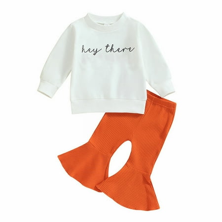 

Otqutp Soft Round Neck 2024 for Baby Baby Halloween Outfit Soft Cotton Warm Crewneck Long Sleeved Round Neck Cartoon Pumpkin Print Suit Clothes Set for Boys Girls(White 6-12 Months)