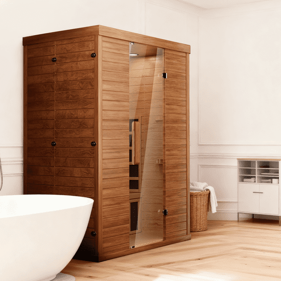 EASYHAWK 2-Person Infrared Sauna, Indoor Use, 1500W Infrared Heater, WiFi & Bluetooth App Control