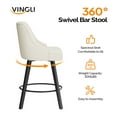 thumbnail image 6 of Zimtown Modern Swivel Barstools with Back, 26" Counter Height Bar Stools Kitchen Island Dining Chairs Set of 2, Beige, 6 of 10