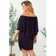 thumbnail image 1 of ABPHQTO Vestido mini poncho morado con múltiples capas para mujer, 1 of 5