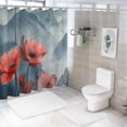 thumbnail image 7 of Awypu Home Bathtubs Bathroom Curtain Decoration Waterproof Shower Curtain Multiple Sizes Decorative Minimalistic Floral Oil Painting Serene Mountain Background White, 7 of 7