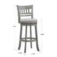 thumbnail image 4 of Weston Home Shapel Lattice Back 29"H Swivel Bar Stool, Antique Grey Finish, Grey Linen, 4 of 7