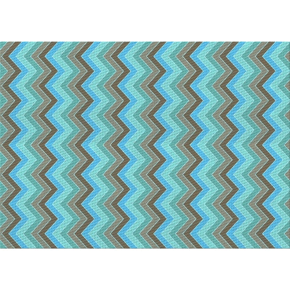 Ahgly Company Indoor Rectangle Patterned Blue Diamond Blue Area Rugs, 7' x 9'