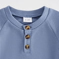 thumbnail image 4 of Splozh Boys Summer Outfit T-Shirt + High Waist Shorts Baby Boy Waffle Knit Set Toddler Kids,Blue,2-3 Years, 4 of 7