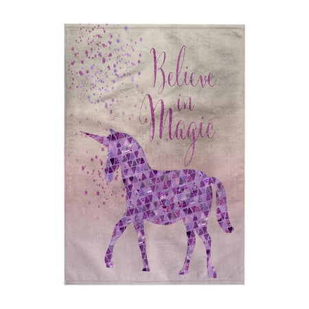 3dRose, Glittering Unicorn And Test Believe In Magic, 15x22 Hand Towel