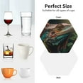 thumbnail image 6 of Honeii Realistic Colorful Chameleon print Leather Coaster Set of 4, ideal for safeguarding your furniture from drinks spills and effortless cleanup-Hexagon, 6 of 6