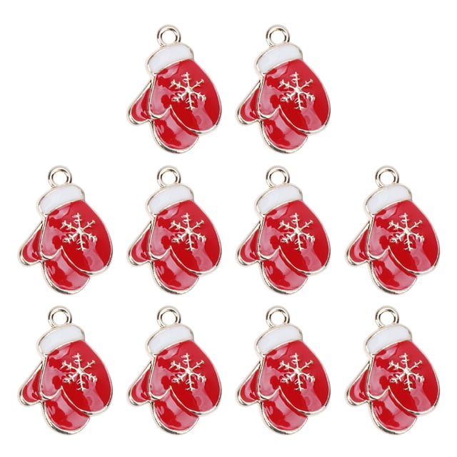10 piezas de hermosos dijes para hacer pulseras, bisutería, pendientes, accesorios de joyería, colgantes de esmalte navideños.
