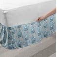 thumbnail image 2 of Sailboat Bed Skirt, Nocturnal Illustration of Lonely Sailing Boat by the Moonlight Dotted Background, Elastic Bedskirt Dust Ruffle Wrap Around for Bedding Decor, 4 Sizes, Multicolor, by Ambesonne, 2 of 2