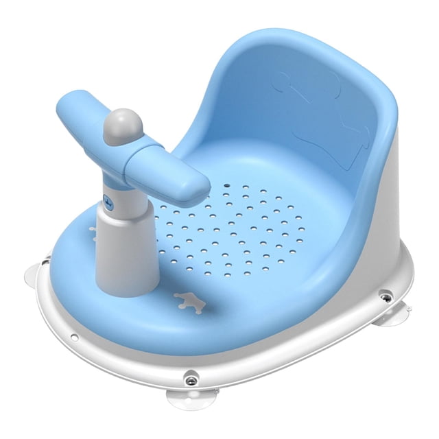 Asiento de baño para bebé Zulema colchoneta suave colgante Azul plegable