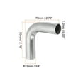 thumbnail image 2 of Uxcell 3/4 Inch OD 304 Stainless Steel Butt, 4Pack 90 Degree Elbow Pipe Fitting Bend Welding for Stair Handrail, 2 of 7