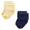 thumbnail image 6 of Hudson Baby Infant Boys Cotton Rich Newborn and Terry Socks, Dark Earth Tone Stripes, 6-12 Months, 6 of 6