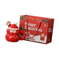 thumbnail image 1 of Taza de cerámica navideña, taza de café, accesorio fotográfico hecho a mano con tapa y cuchara, taza de leche, taza de té para cocina, bar, fiesta, Papá Noel, 1 of 8