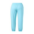 thumbnail image 4 of CNKOO Women‘s Solid Color Casual Sports Pants Elastic Waist Drawstring Long Trousers with Pockets Khaki L, 4 of 8