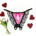 thumbnail image 3 of Womens Sexy Underwear Women's Bikini Underwear Valentine Underwear Hot Pink No Show Thong One Size, 3 of 3