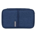 thumbnail image 2 of Cartera para pasaporte, impermeable, a prueba de polvo, para viaje, organizador de tarjetas de crédito, bolso de mano, azul marino, talla S, 2 of 14