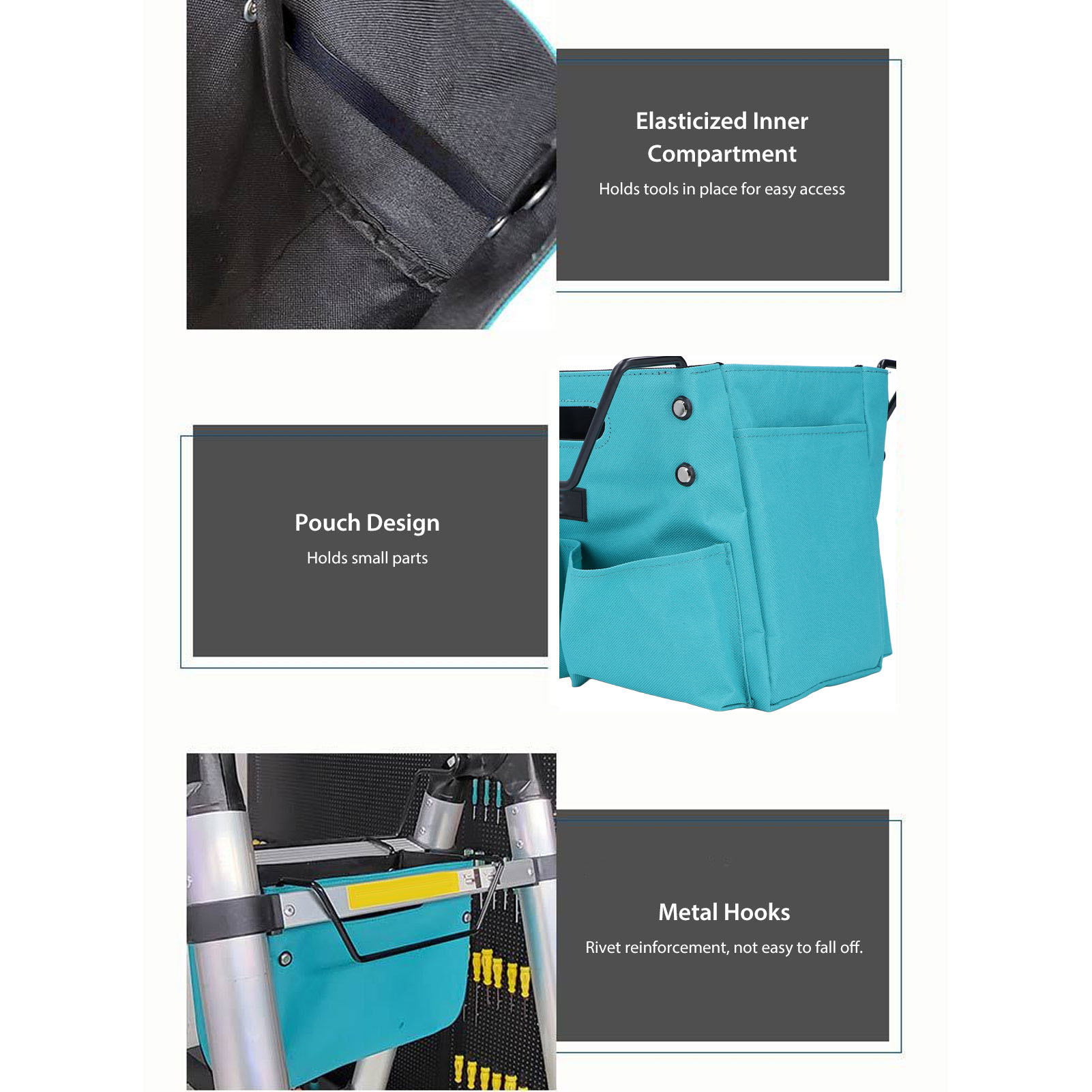 Ladder Tool Pouch Oxford Cloth Portable Multifunctional Foldable Ladder Tool Storage Bag